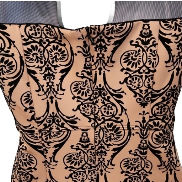 Sweet Storm Damask Mesh Accent Evening Dress - Picture 3 of 4